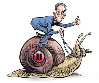 Rutte in een slakkegang