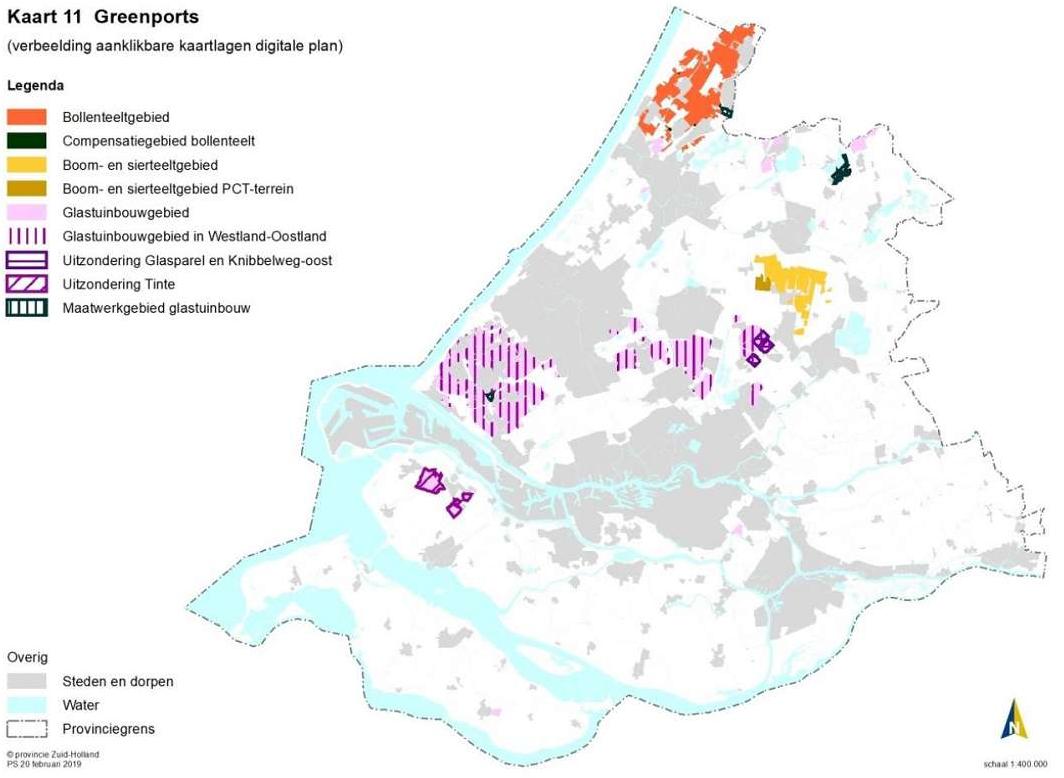 kaart 11 greenports Zuid Holland
