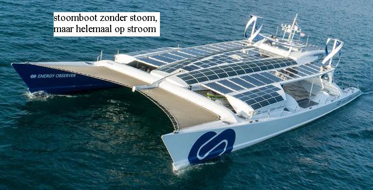 zeilschip met zonnepanelen