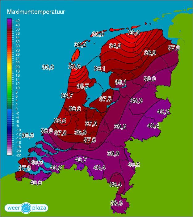 Holland altijd boven de 40 graden