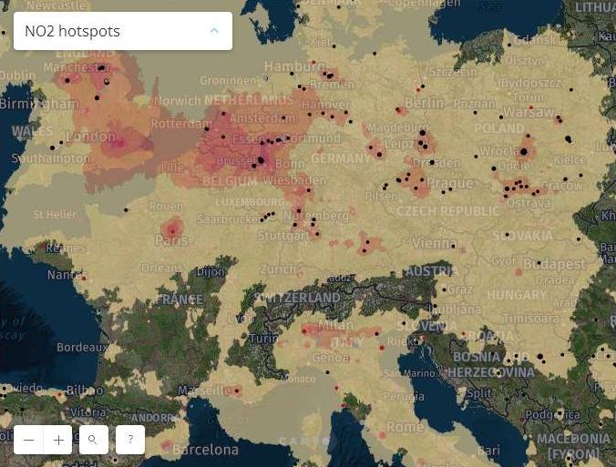 NO2 uitstoot Europa EPA